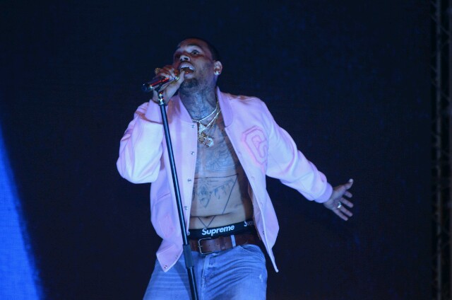 Chris Brown performing 