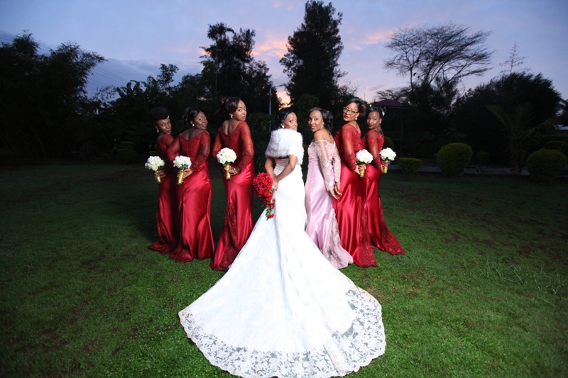 Nancy Mutava and the bridal party Maid of Honour Dorah Malemba, Roselyne Kemunto, Winnie Nzisa, Lisa Kingori, Thelma Amonyi and Joan Chege (5)